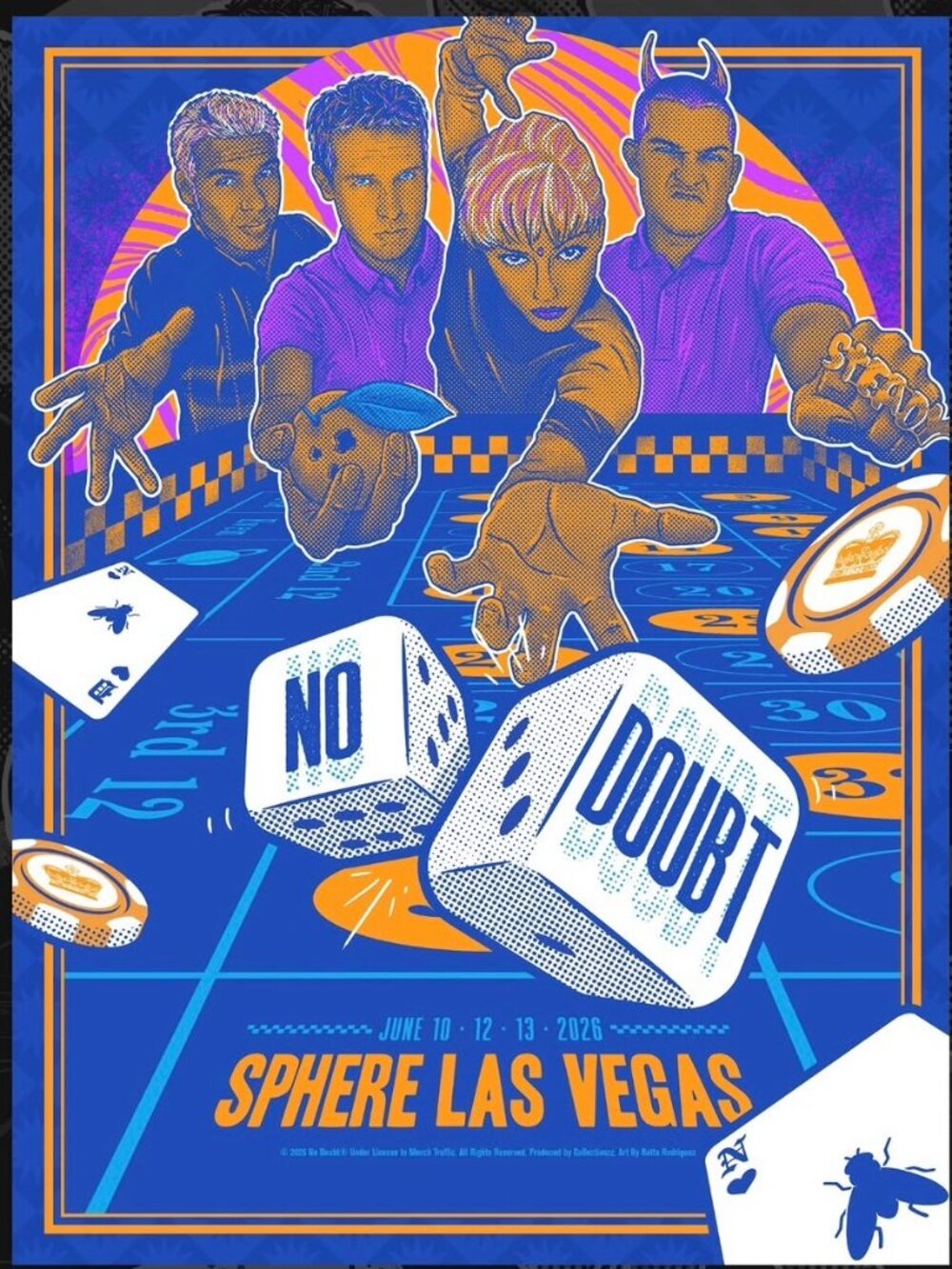 No Doubt Week 6 Gold Foil Poster #345/350 Sphere Las Vegas
